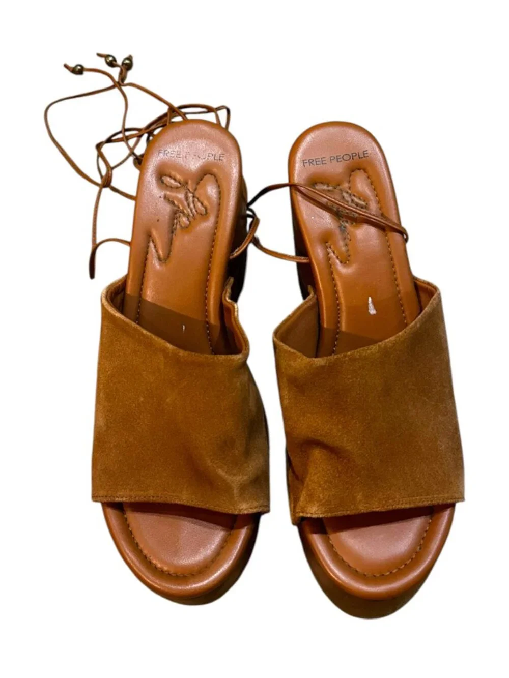 Free People Front Row Wrap Clog Platform Heeled Suede Studden